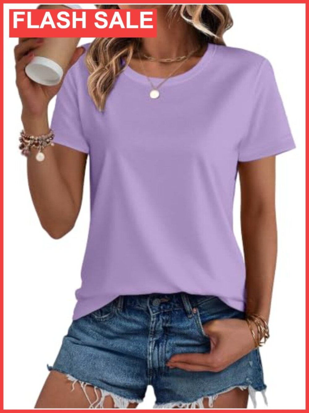 Cotton Short Sleeve Crewneck T-Shirt Moisture Wicking Tee